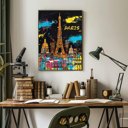 Vibrant Paris Skyline Poster