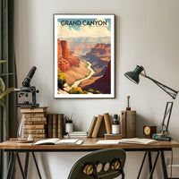 Grand Canyon Travel Poster Vintage National Park Print