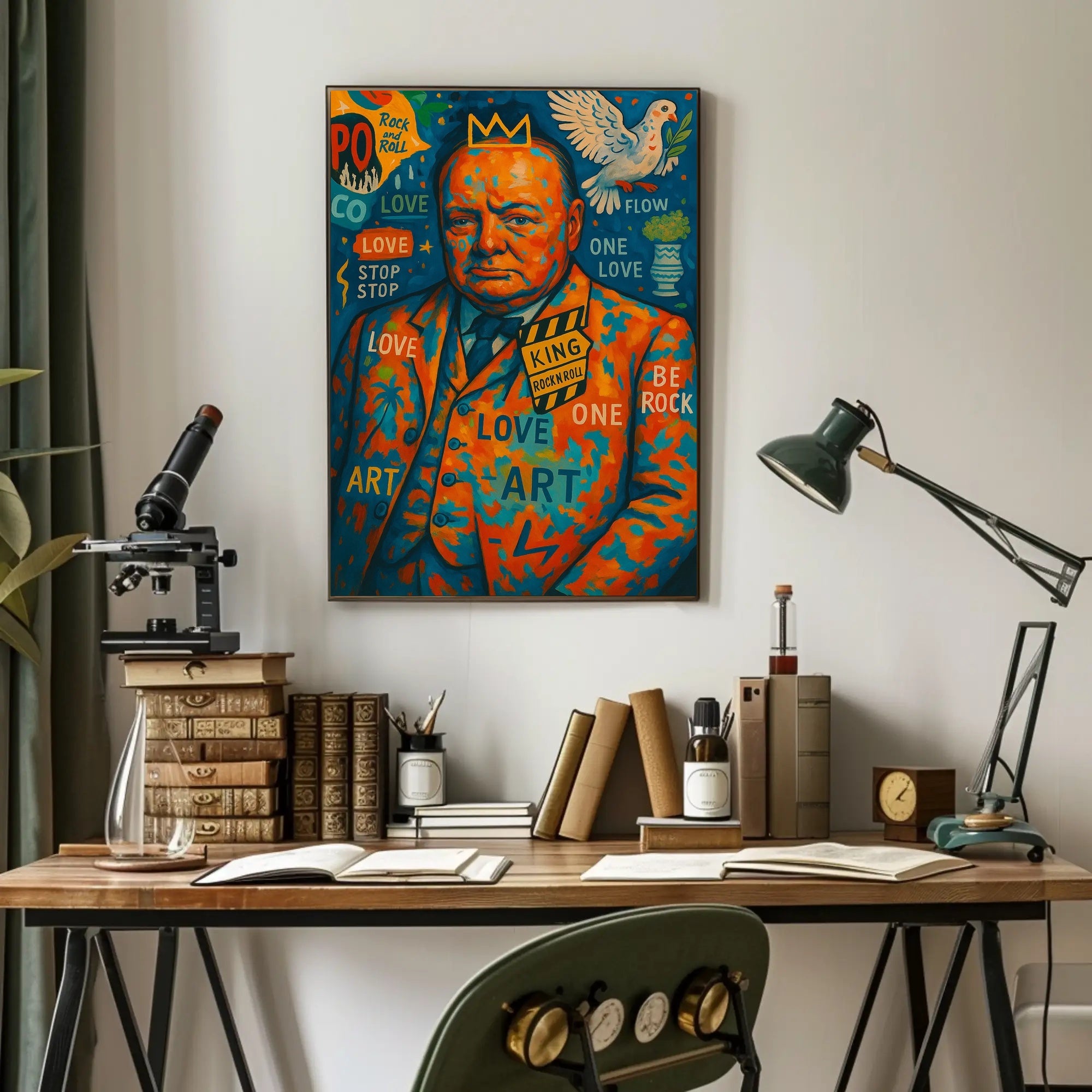 Portrait with Peace Dove: Abstract, Artistic, or Pop Culture Poster