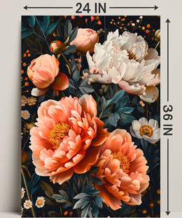 Blossoming Garden Peonies Artistic Poster