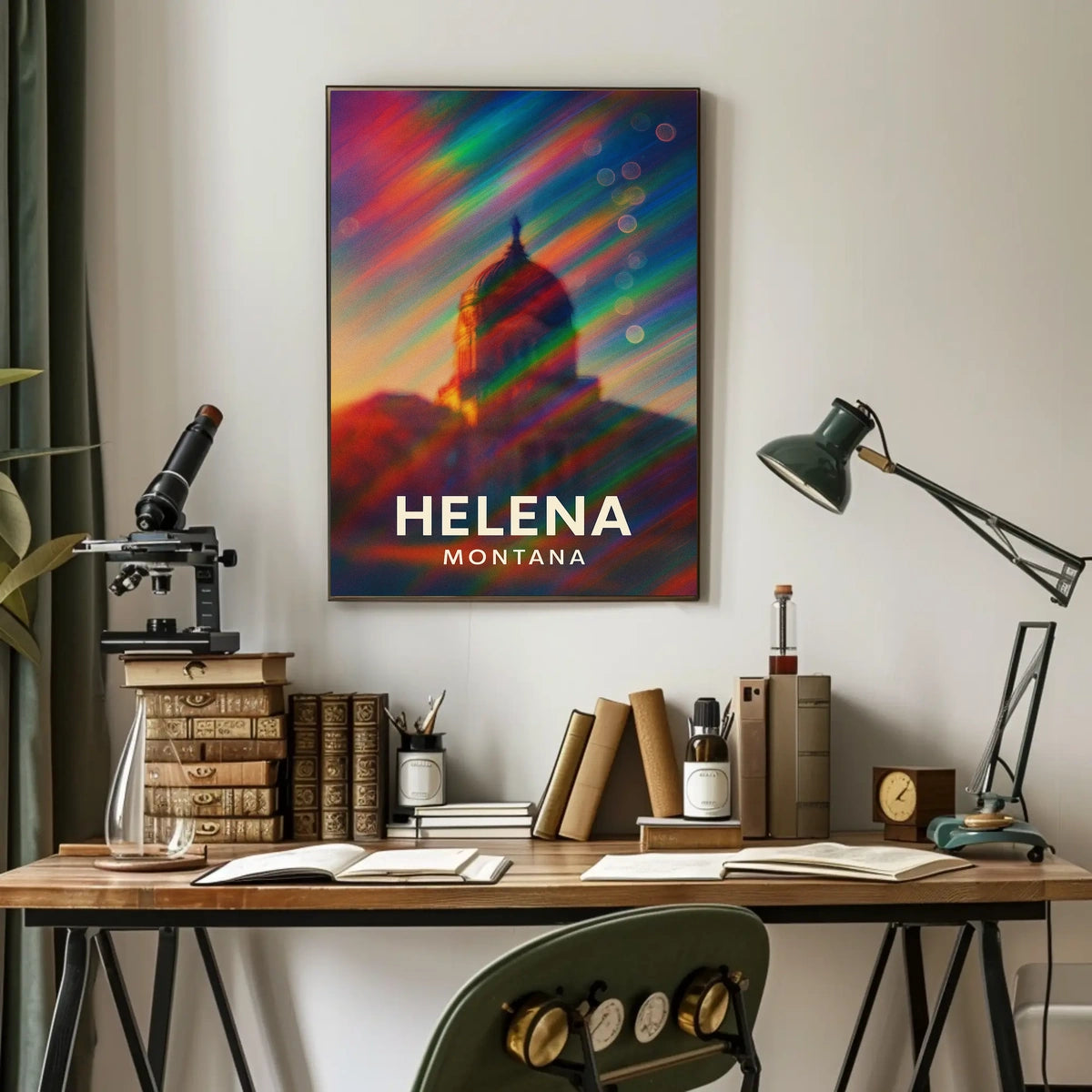 Helena Montana Skyline Vibrant Tribute Art Poster