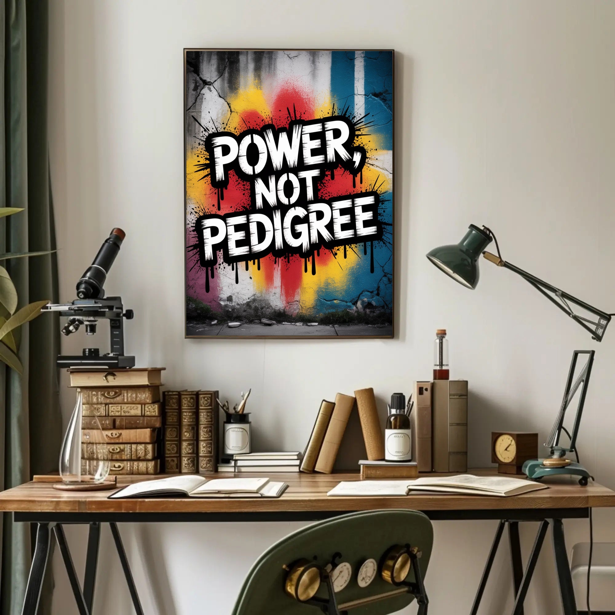 Power Not Pedigree Urban Graffiti Motivational Poster