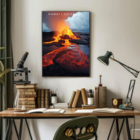 Hawaii Volcano Eruption Poster Travel Wall Art