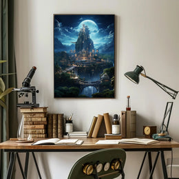 Enchanted Moonlit City Poster