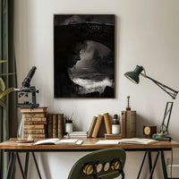 Gothic Dreamscape: Mysterious Woman with Stone Bridge Poster PosterGoat
