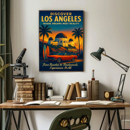 Los Angeles Dreamscape Vintage Adventure Poster