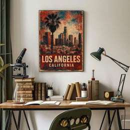 Los Angeles Skyline Cityscape Photography Realism Minimalist Art Collector Edition Poster
