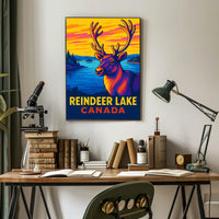 Reindeer Lake Canada Poster
