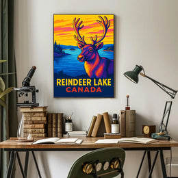 Reindeer Lake Canada Poster