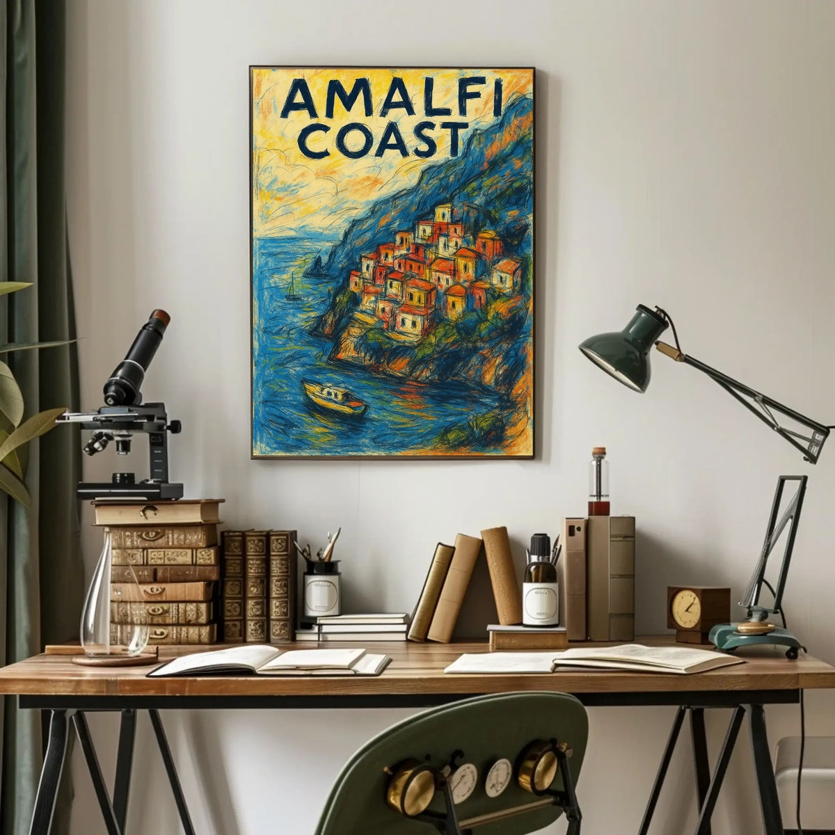 Amalfi Coast Poster Wall Art 18x24 Travel Decor Coastal View