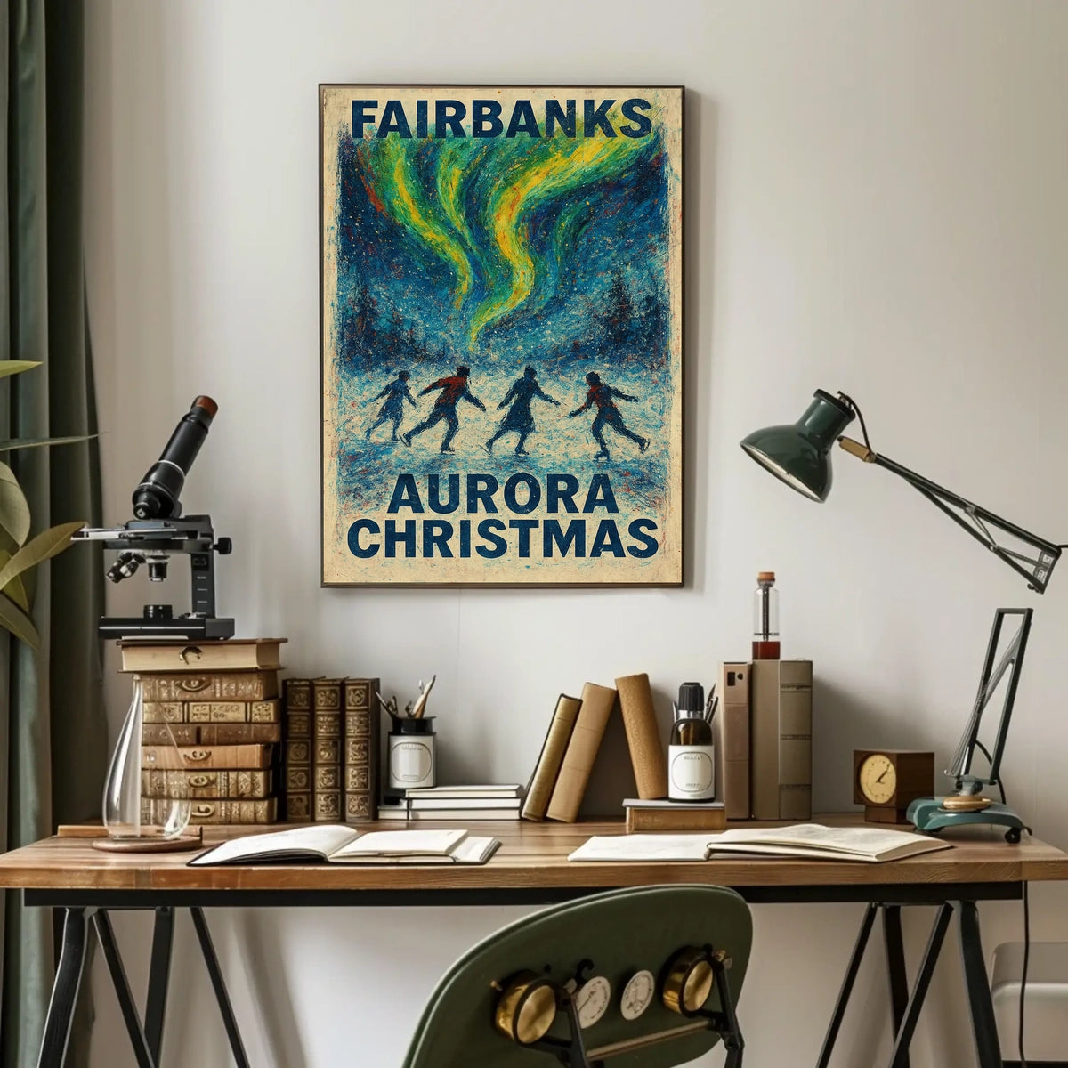 Fairbanks Aurora Christmas Poster
