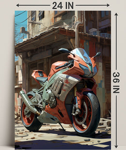 Urban Motorcycle Art Poster PosterGoat