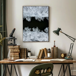 Winter Serenity Aerial View Minimalistic Artistic Poster