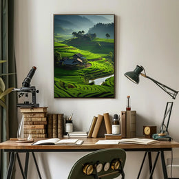 Tranquil Terraced Landscapes Southeast Asian Rice Paddies Heritage Poster