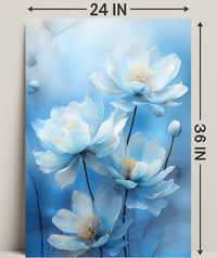 Serene Blue Blossoms Poster