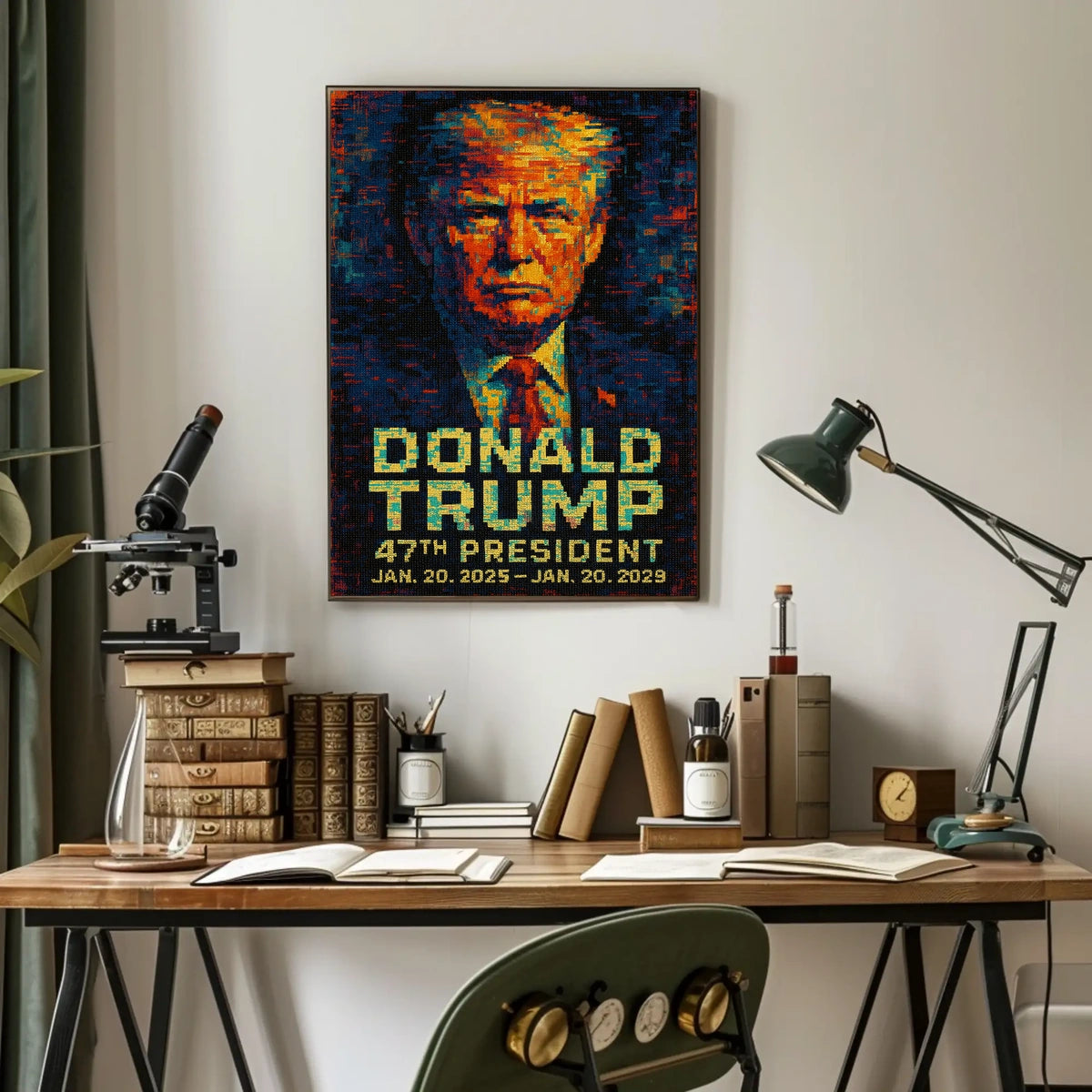 The Dynamic Persona of Donald Trump A Mosaic Fusion Poster