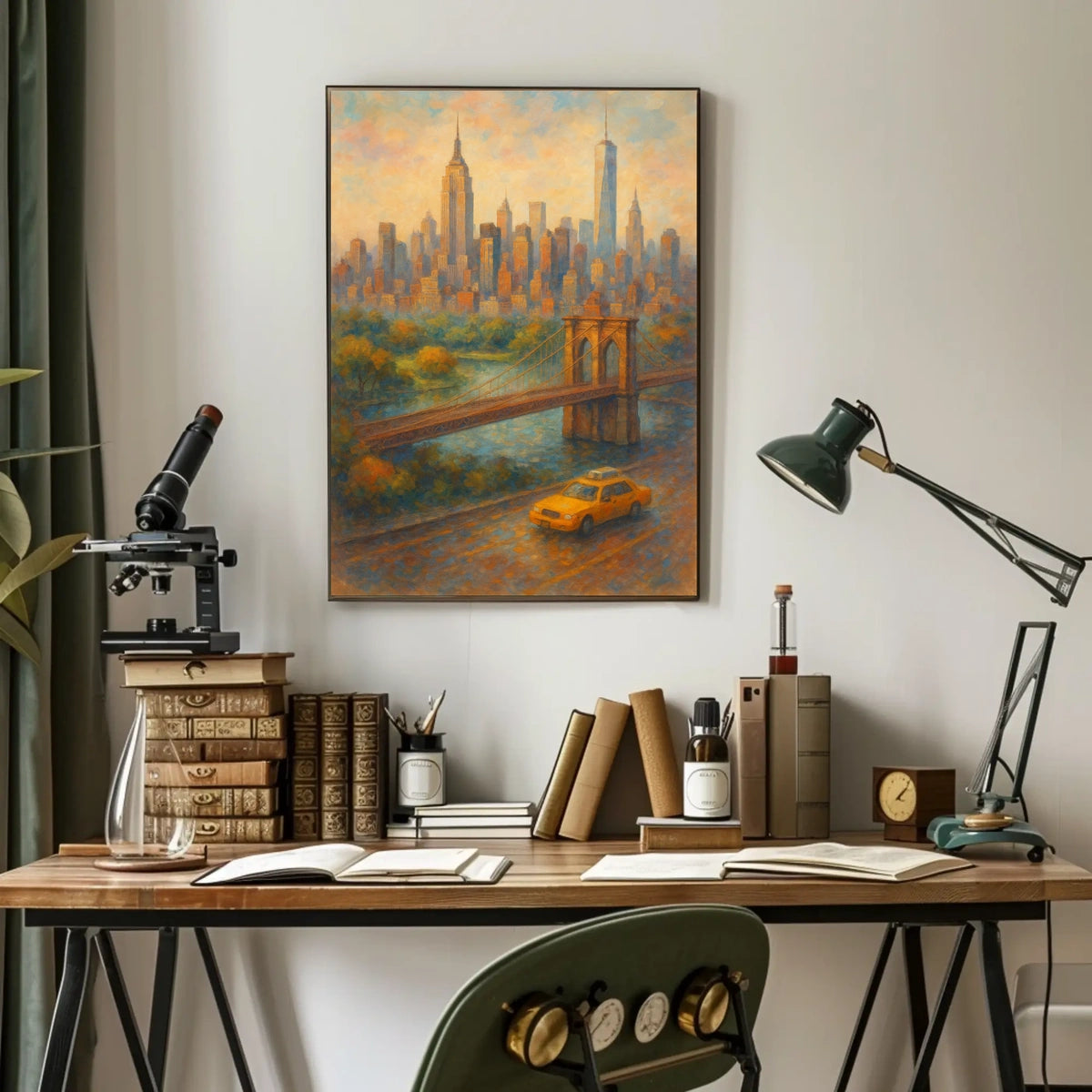 New York City Poster Modern Travel Skyline Wall Art