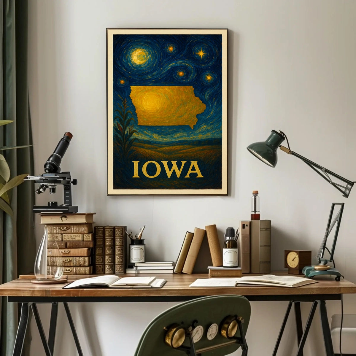 Iowa Impressionistic Landscape Art Print - Cultural or Heritage Poster