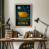 Iowa Impressionistic Landscape Art Print - Cultural or Heritage Poster