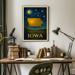 Iowa Impressionistic Landscape Art Print - Cultural or Heritage Poster