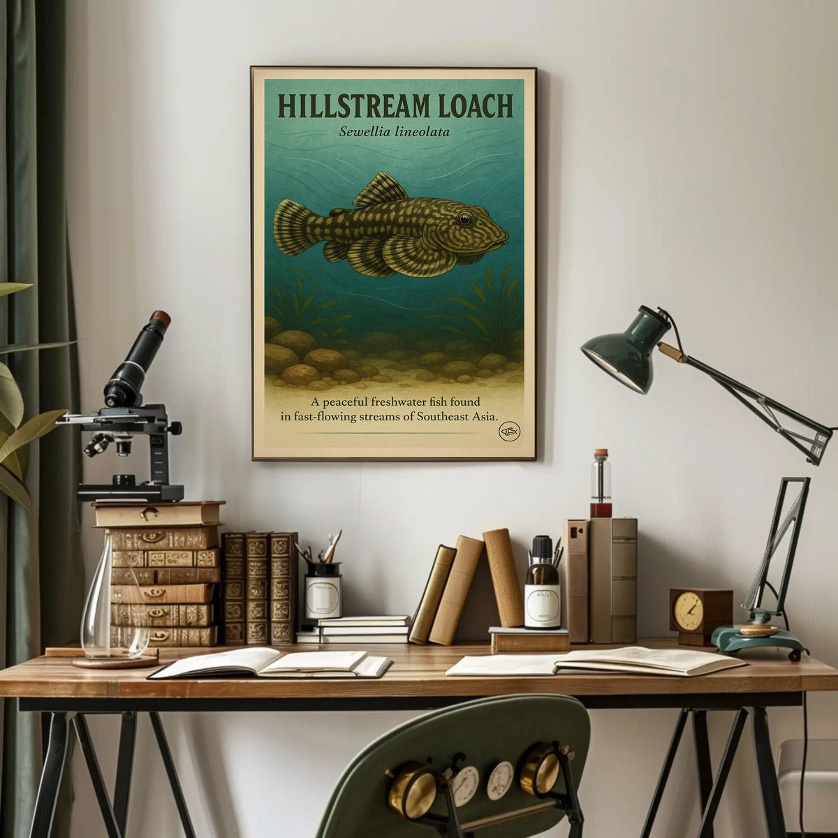 Hillstream Loach Sewellia Lineolata Poster