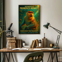 Proboscis Monkey Wonder: Educational Animal Art Poster