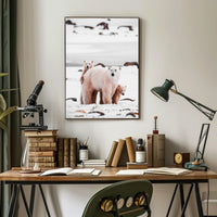 Polar Bear Family in the Arctic Poster