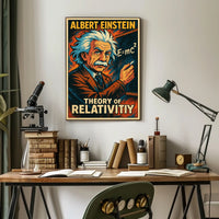 Einstein Relativity Iconic Scientific Narrative Inspiring Curious Minds Wall Art Decor Poster