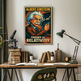 Einstein Relativity Iconic Scientific Narrative Inspiring Curious Minds Wall Art Decor Poster