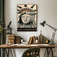 New York Adventure Pan American Poster Vintage Wall Art