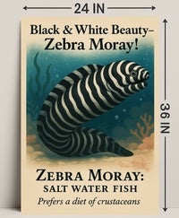 Black White Beauty Zebra Moray Poster PosterGoat