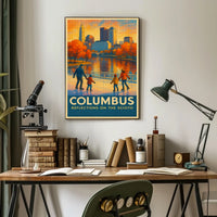 Columbus Reflections On The Scioto Poster