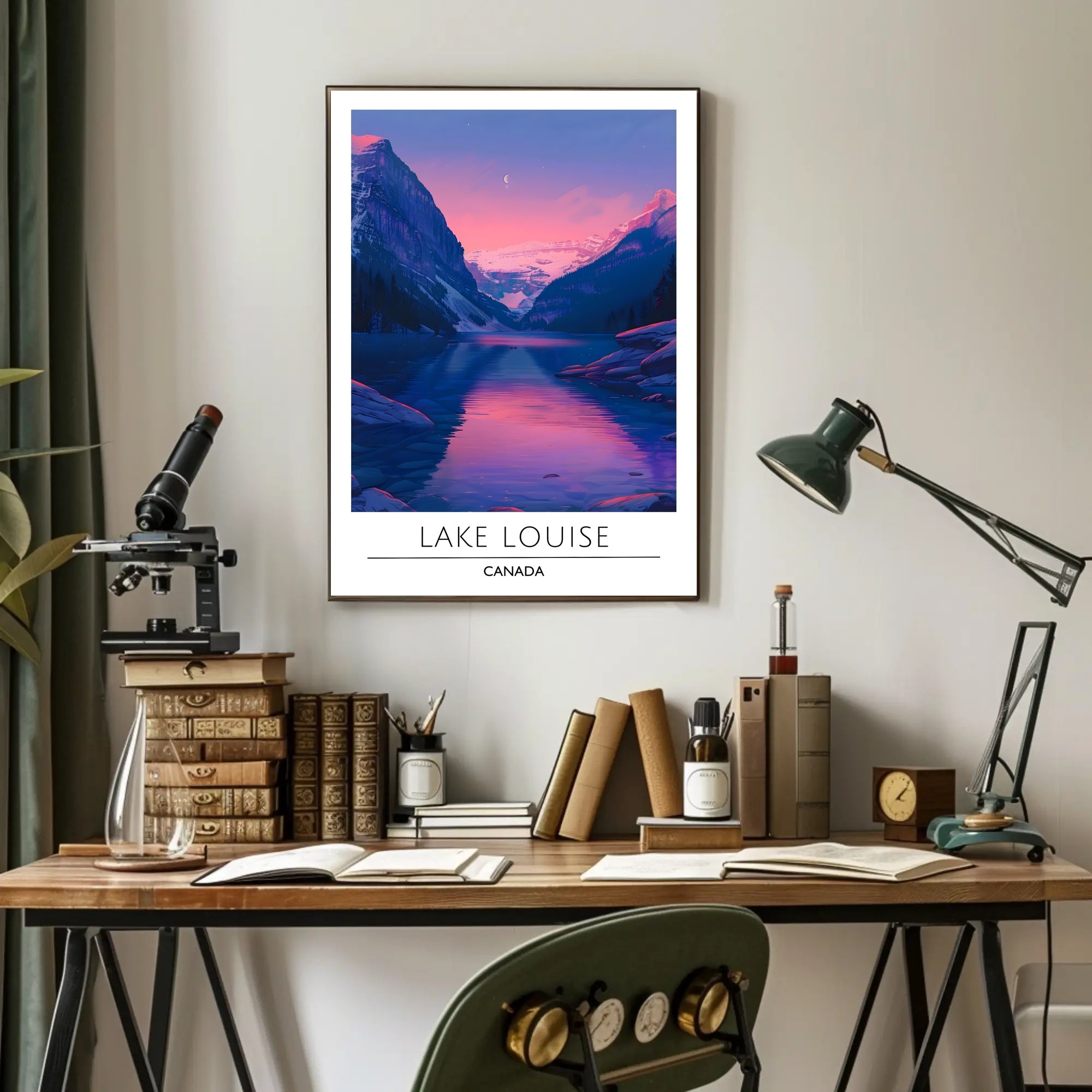 Lake Louise Tranquil Reflection Scenic National Park Poster