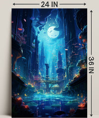 Enchanted Underwater Cityscape Poster