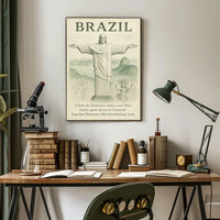 Brazilian Landmarks Vintage Poster: Carnival and Culture