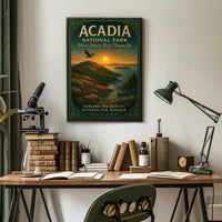 Serene Sunset Over Acadia National Park Landscape Poster