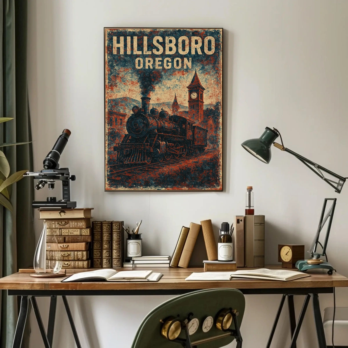 Vintage Locomotive Art Steampunk Heritage Poster