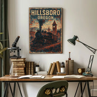 Vintage Locomotive Art Steampunk Heritage Poster