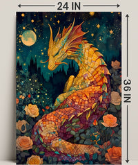 Mystical Dragon Garden Enchantment Fantasy or Mythology Poster