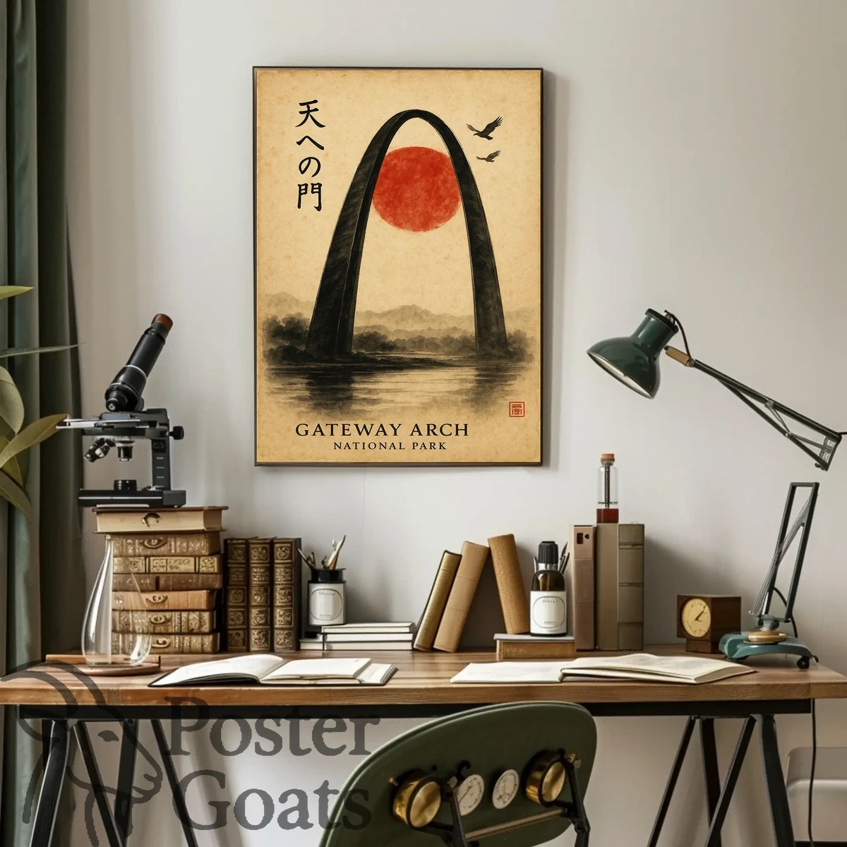 Gateway Arch Japanese Aesthetic Artistic Poster