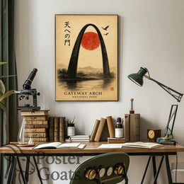 Gateway Arch Japanese Aesthetic Artistic Poster