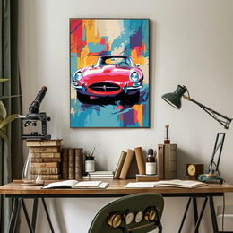 Vibrant Classic Car Art Poster PosterGoat