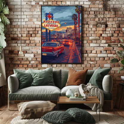 Vintage Travel Poster - Las Vegas, Nevada Lights