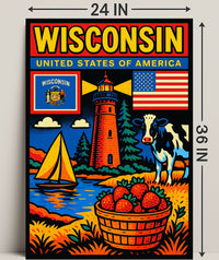 Wisconsin United States of America Poster PosterGoat