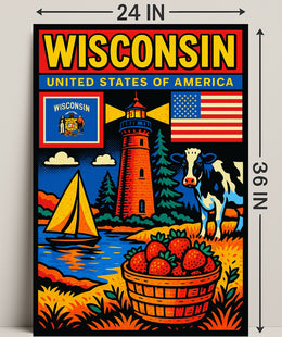 Wisconsin United States of America Poster PosterGoat