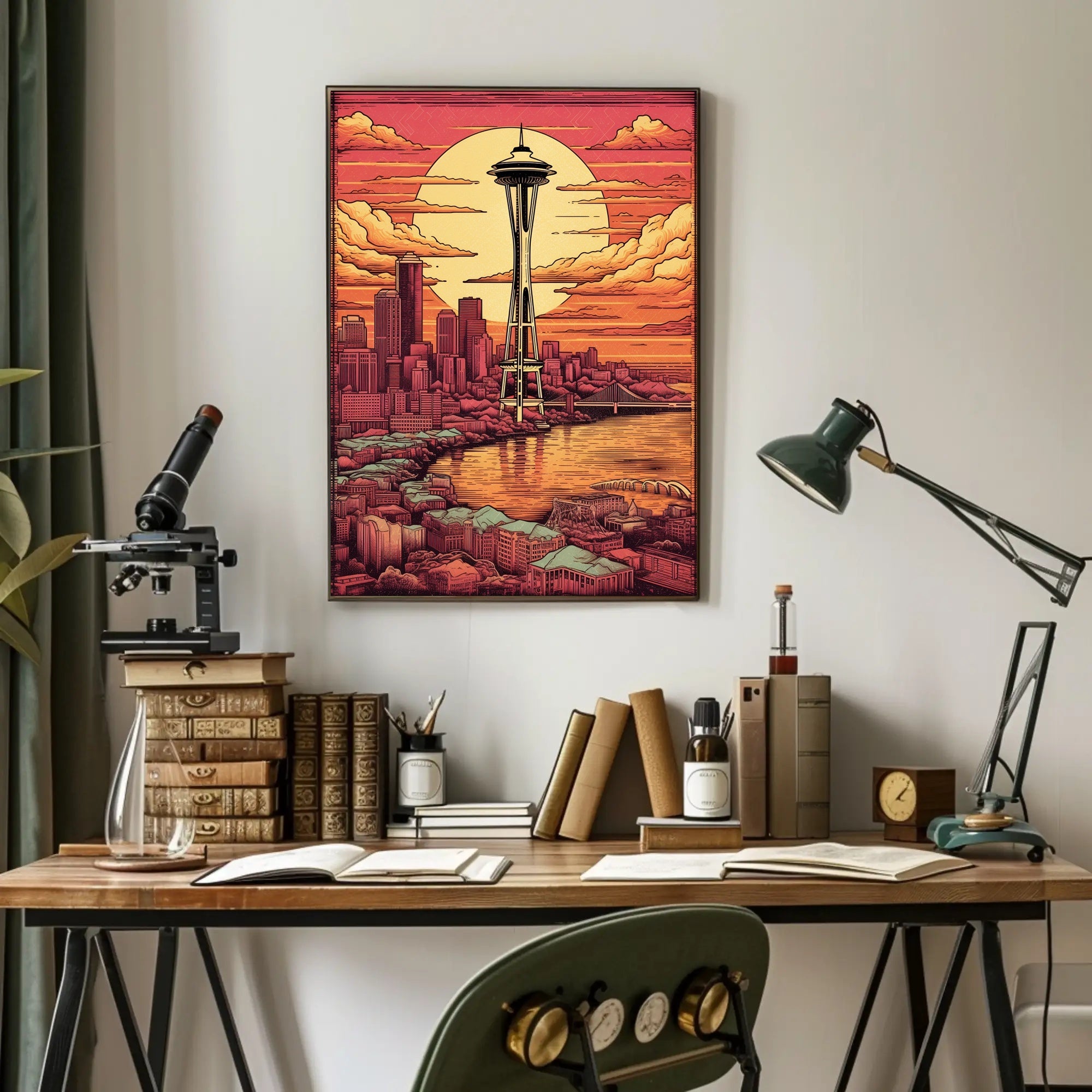Sunset Over Seattle Poster