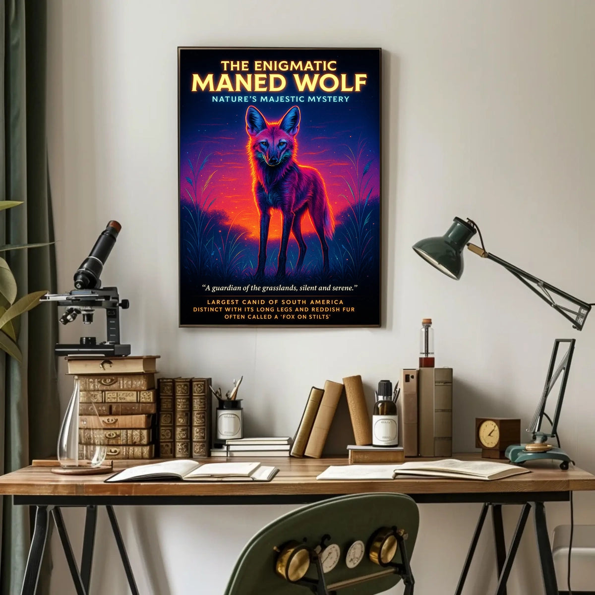 The Enigmatic Maned Wolf Poster