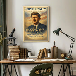 John F. Kennedy Inspirational Leadership Poster Print
