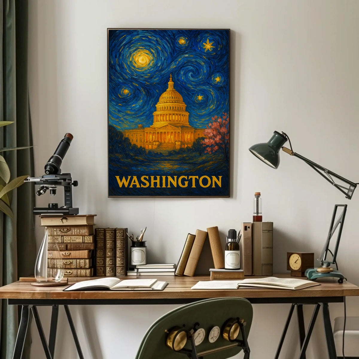 Washington Starry Night Capitol Poster