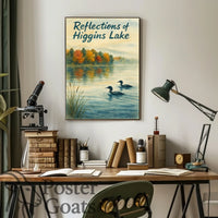 Higgins Lake Autumn Serenity - Artistic Poster